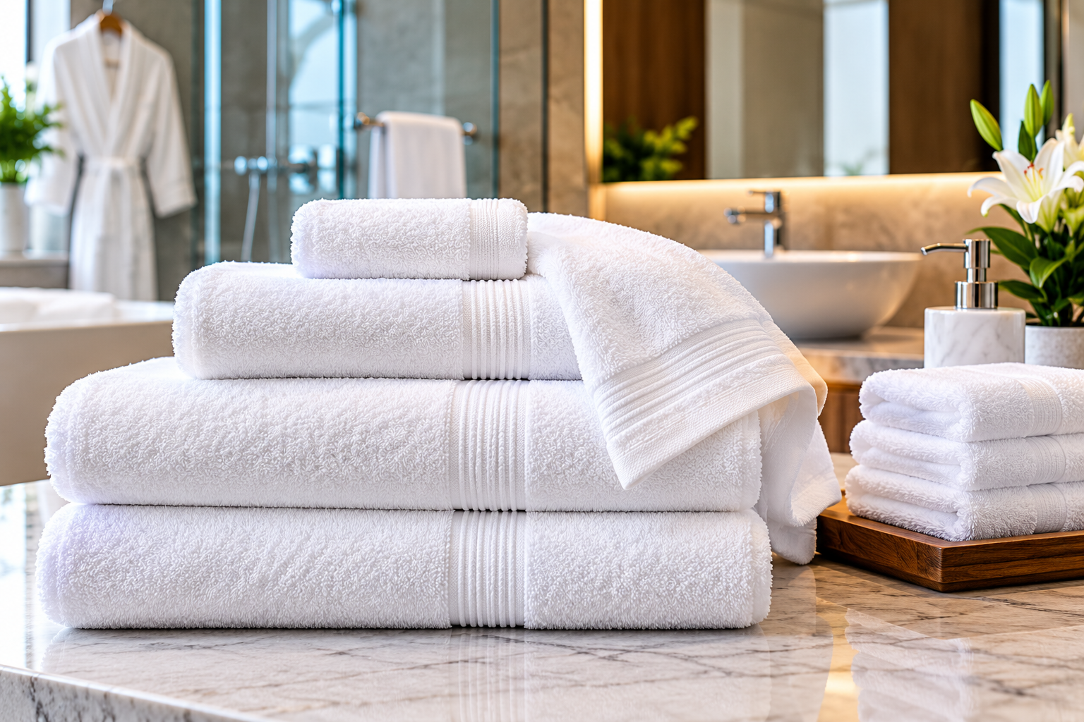 Hotel bath towels and terry linen