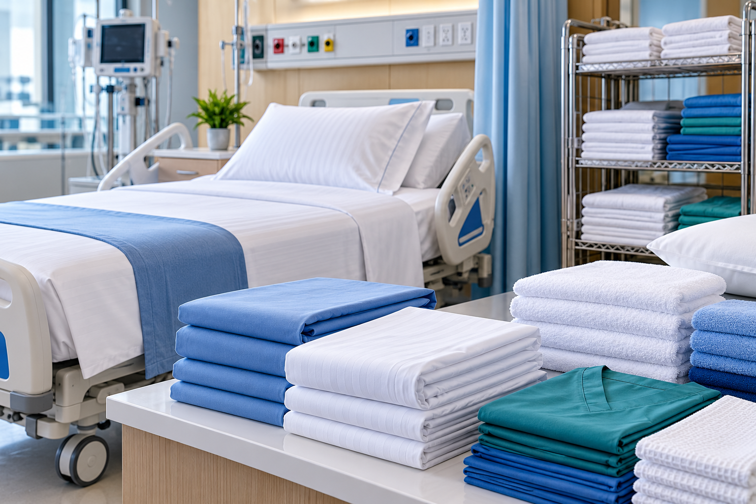 Hospital bedding and institutional textiles